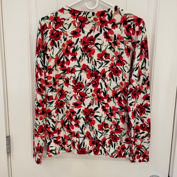 Lands’ End Supima Cotton Floral Cardigan, size M - Picture 2 of 9